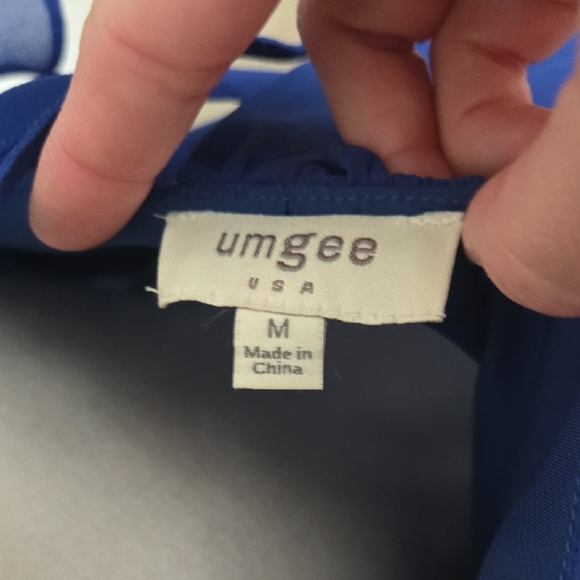 Umgee Blue Ruffled Dress Relaxed Fit - Picture 2 of 4